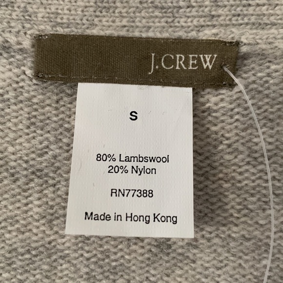 NWT J. CREW FACTORY Gray Lambswool V-Neck Long Sleeves Cardigan Sweater Size S - Picture 3 of 14